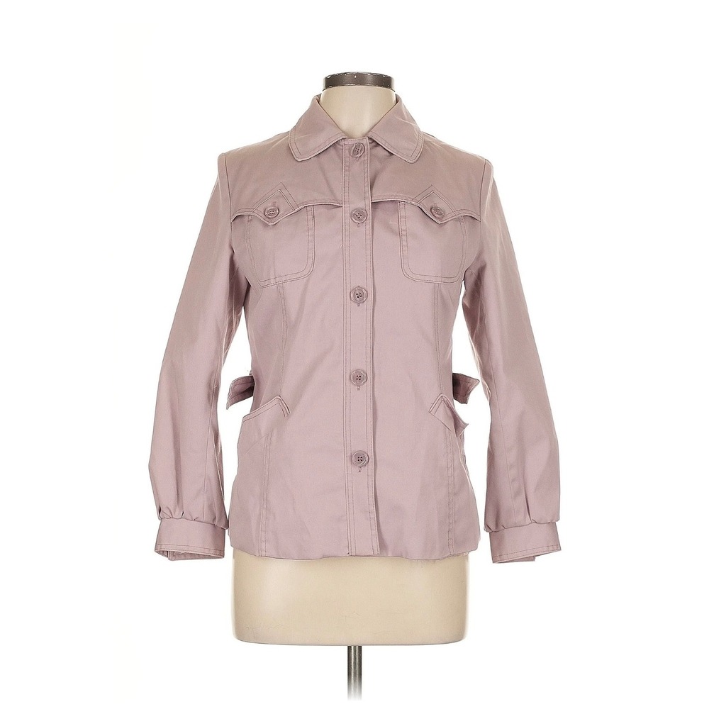 Le Soleil Vintage Kids Mauve Button Front Field Jacket Water Repellent 11/12